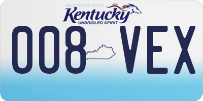 KY license plate 008VEX