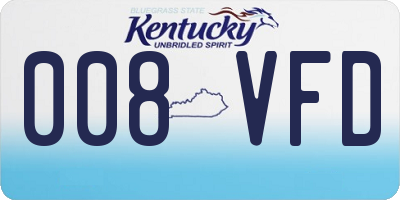 KY license plate 008VFD