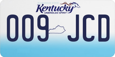 KY license plate 009JCD