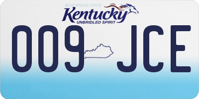 KY license plate 009JCE