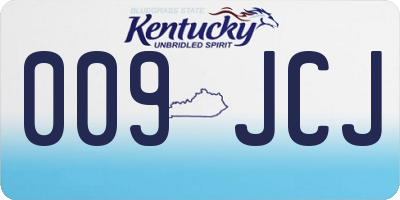 KY license plate 009JCJ