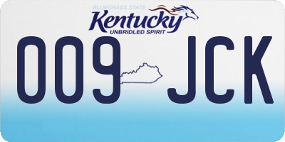 KY license plate 009JCK