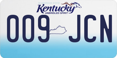 KY license plate 009JCN