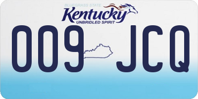 KY license plate 009JCQ
