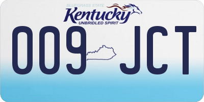 KY license plate 009JCT