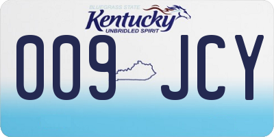 KY license plate 009JCY