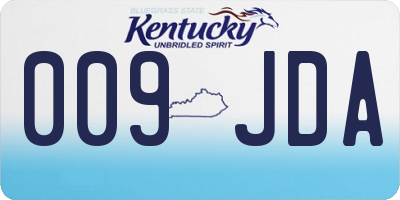 KY license plate 009JDA