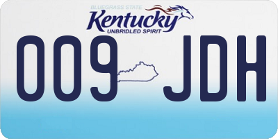 KY license plate 009JDH