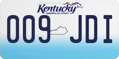 KY license plate 009JDI