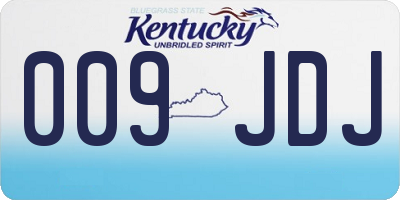 KY license plate 009JDJ