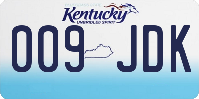 KY license plate 009JDK