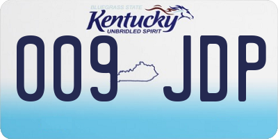 KY license plate 009JDP
