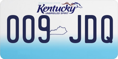 KY license plate 009JDQ