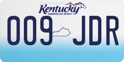 KY license plate 009JDR