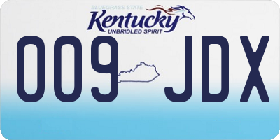 KY license plate 009JDX