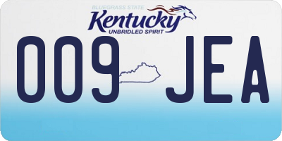 KY license plate 009JEA
