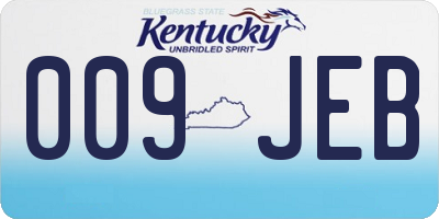 KY license plate 009JEB