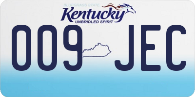 KY license plate 009JEC