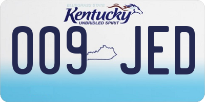 KY license plate 009JED