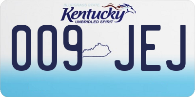 KY license plate 009JEJ