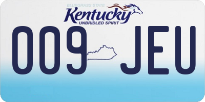 KY license plate 009JEU
