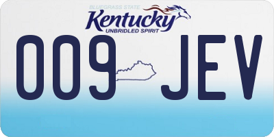KY license plate 009JEV