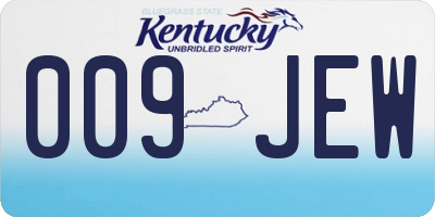 KY license plate 009JEW