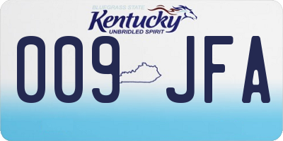 KY license plate 009JFA