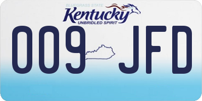 KY license plate 009JFD