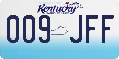 KY license plate 009JFF
