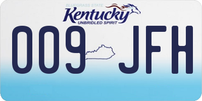 KY license plate 009JFH