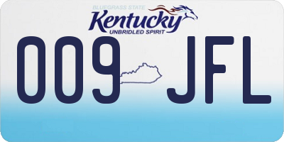 KY license plate 009JFL
