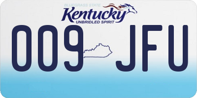 KY license plate 009JFU