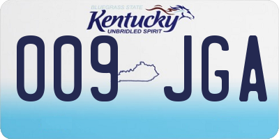 KY license plate 009JGA
