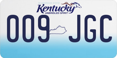 KY license plate 009JGC