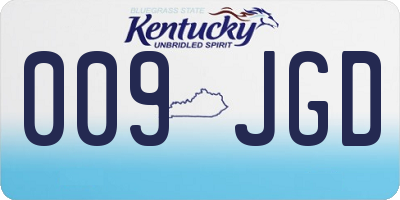 KY license plate 009JGD