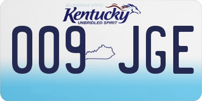 KY license plate 009JGE