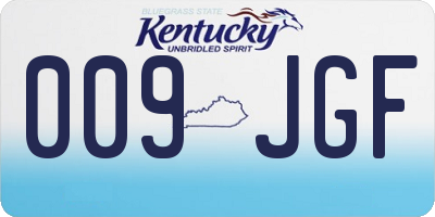 KY license plate 009JGF