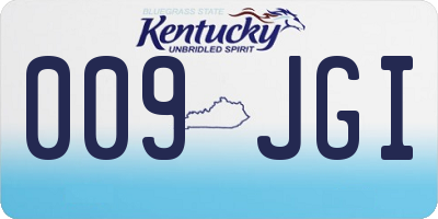 KY license plate 009JGI