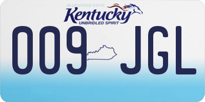KY license plate 009JGL