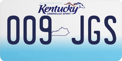 KY license plate 009JGS