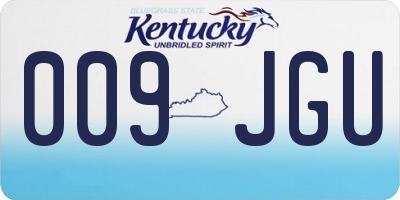 KY license plate 009JGU