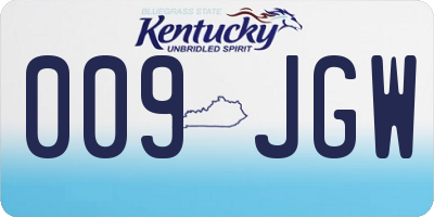 KY license plate 009JGW