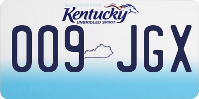 KY license plate 009JGX