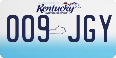 KY license plate 009JGY