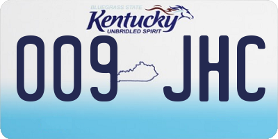 KY license plate 009JHC
