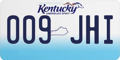 KY license plate 009JHI
