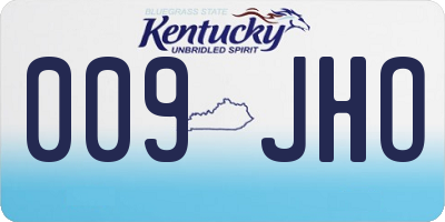 KY license plate 009JHO
