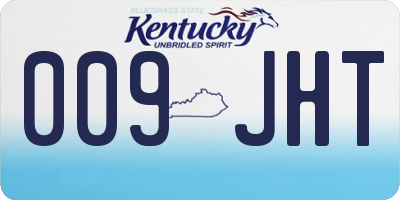 KY license plate 009JHT