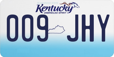 KY license plate 009JHY